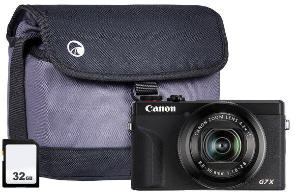 Canon PowerShot G7X MK III Black Camera inc Additional NB-13L Battery 32GB SD Bag