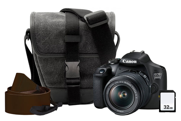 Canon EOS 2000D DSLR Camera with EF-S 18-55mm IS II Lens, 32GB SD Card, Case & Neck Strap