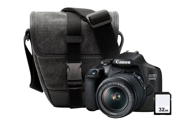 Canon EOS 2000D DSLR Camera with EF-S 18-55mm IS II Lens, 32GB SD Card & Case